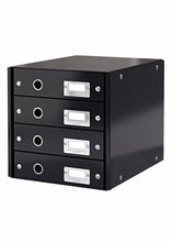 Load image into Gallery viewer, Buy now leitz click store storage box 4 drawer collapsible stackable patented design bin cabinet desk organizer black 60490095