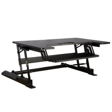 Load image into Gallery viewer, On amazon smart art height adjustable sit to stand computer desk standing desk riser workstation standing table converter with 36 in x 22 in tabletop black