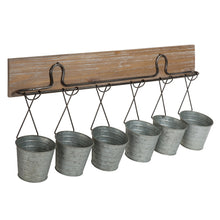 Load image into Gallery viewer, Pailey Rustic Farmhouse 6 Mini Bucket Wall Storage