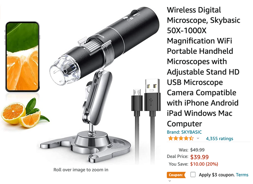 Amazon Canada Deals: Save 26% on Wireless Digital Microscope + 33% on LED Desk Lamp with Wireless Fast Charger + 42% on Portable Bluetooth Speaker + More Offers