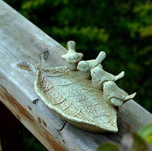 Load image into Gallery viewer, Shop zoele ceramic rustic leaf bird feeder desk accessory ashtray jewelry organizer key storage box soap dish soap box home outdoor decoration