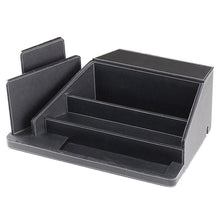 Load image into Gallery viewer, The best g u s all in one charging station valet and desktop organizer multiple finishes available for laptops tablets phone and wearable technology black leatherette