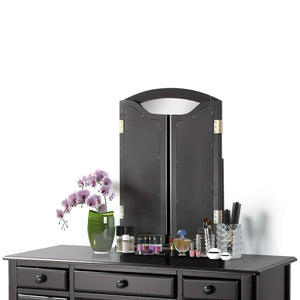 Explore harper bright designs vanity set with 5 drawers make up vanity table make up dressing table desk vanity with mirror and cushioned stool for women girls black