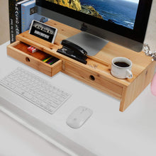Load image into Gallery viewer, On amazon computer monitor stand with drawers wood tv screen printer riser 22 05l 10 60w 4 70h inch desk organizer in home office