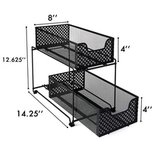 Load image into Gallery viewer, Order now 2 tier organizer baskets with mesh sliding drawers ideal cabinet countertop pantry under the sink and desktop organizer for bathroom kitchen office