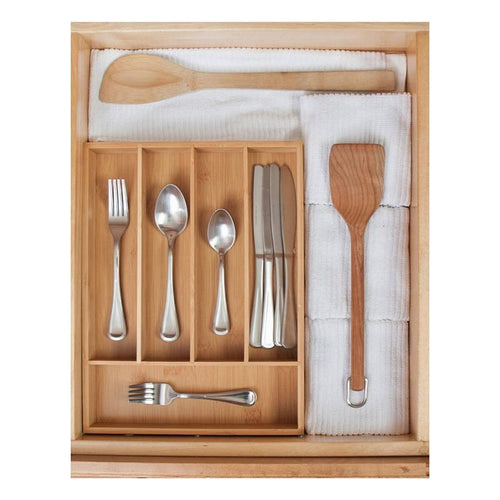 Bamboo Kitchen Cutlery Tray Storage Box Drawer Wood Office Organizer Multi-Use Home Decor Drawer Kitchen Gadget