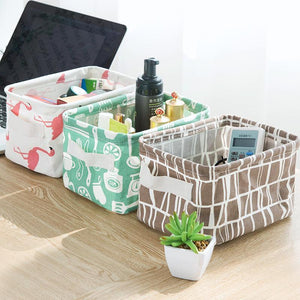 Desktop Storage Basket Cute Printing Waterproof Organizer