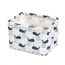 Load image into Gallery viewer, Desktop Storage Basket Cute Printing Waterproof Cotton Linen Sundries Storage Box