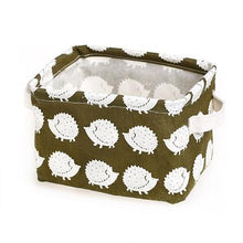 Load image into Gallery viewer, Desktop Storage Basket Cute Printing Waterproof Cotton Linen Sundries Storage Box