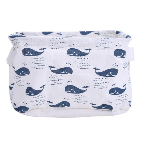 Desk Storage Box Organizer Cabinet Underwear Holder Cosmetic Stationery Pastoral Floral Animal  Creative Fabric Washing Organize