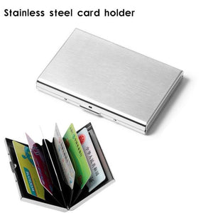 RFID Blocking Wallet Slim Secure Stainless Steel Contactless Card Protector for 6 Credit Cards 2018ing