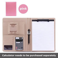 Load image into Gallery viewer, A4 PU Leather Folder Padfolio job executive Multi-function Office Organizer Planner Notebook School Office Folder for Documents